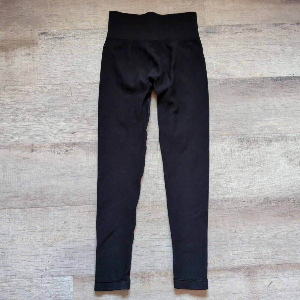 Bo+Tee Seamless Scrunch Butt Leggings Black High Waist Gym Workout XS